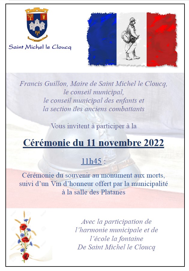 11 Novembre 2022 Commune De Saint Michel Le Cloucq